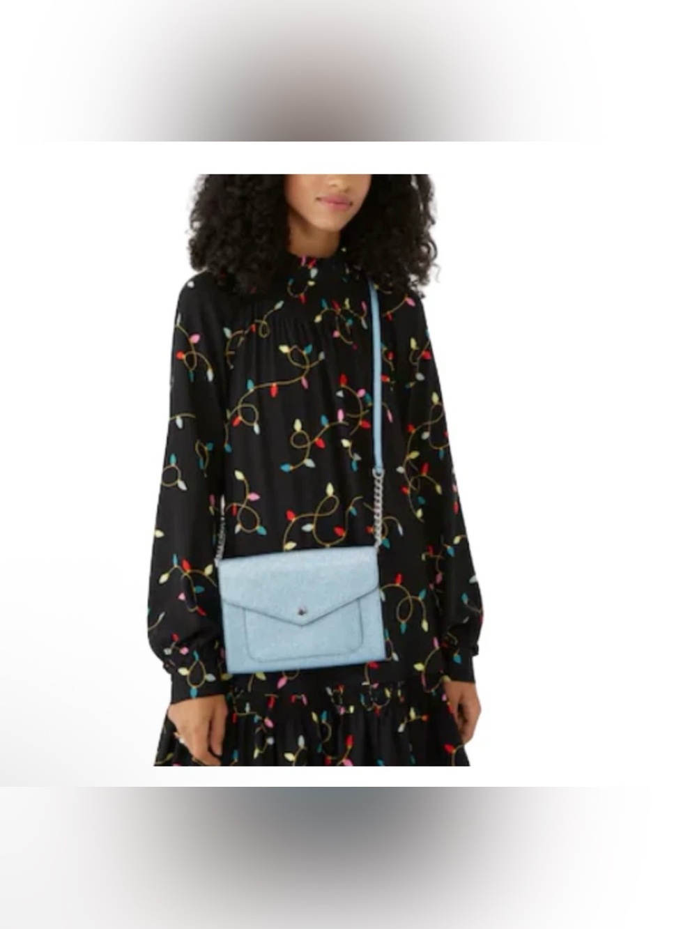 Kate Spade Tinsel Flap Crossbody Bag in Frosty Sky Blue - Picture 5 of 5
